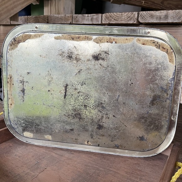 Vintage Blue Granite Duck Goose Welcome Tin Trays Cottagecore Set Of 2 - Picture 2 of 7